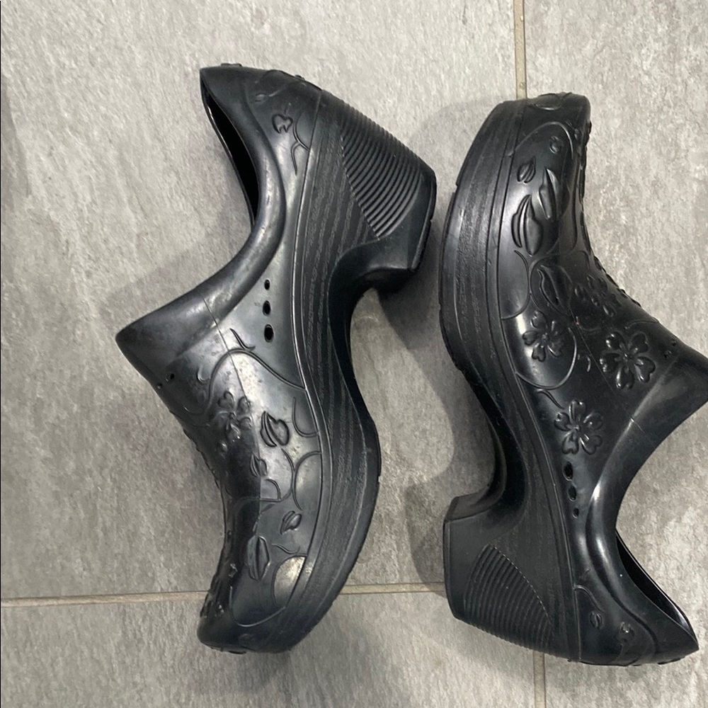 Dansko Pixie Black Professional Clogs With Emboss… - image 2